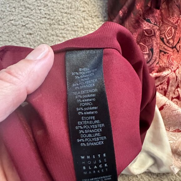 Women's White House Black Market M size red, black, cream & Burgundy sleeveless - Picture 9 of 10